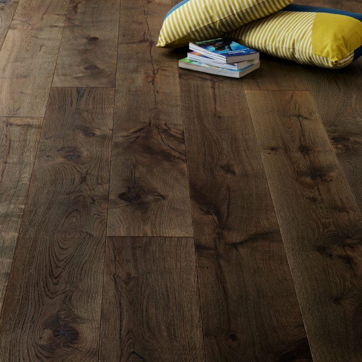 Brooks MARIANNA 220 European Oak Smoked Grey Reactive Stain Brushed Oak with sunken filler Rustic Plus Grade TT1024