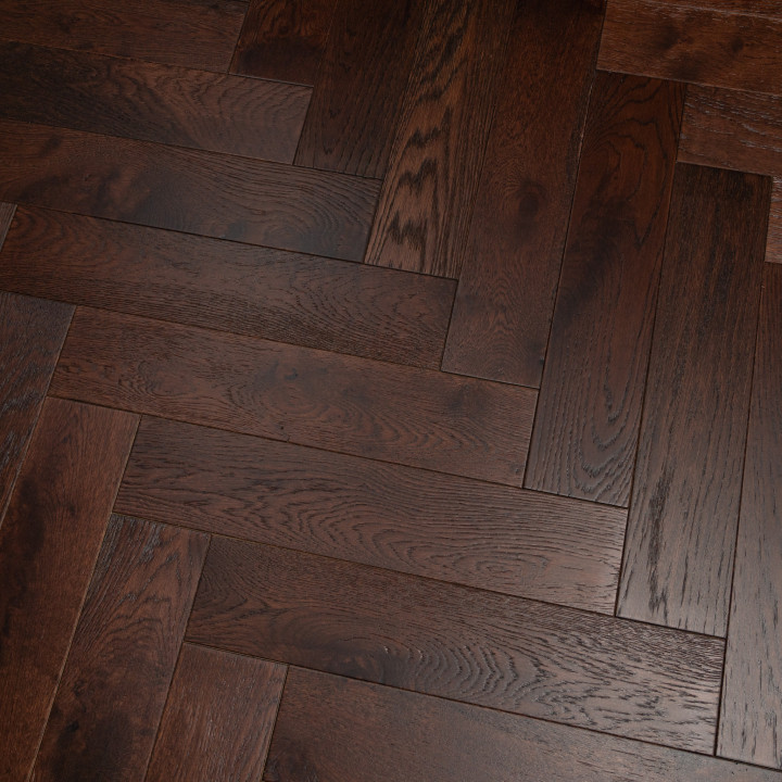 Developer Grande Herringbone Walnut Stain brushed matt lacquered