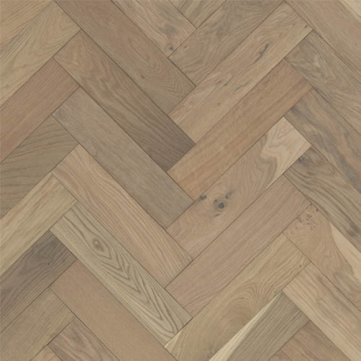 Furlong Herringbone Oak Raw Umber Brushed & UV Oiled