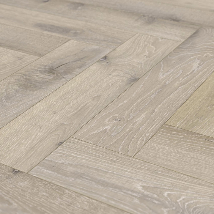 Metropolitan Herringbone Bandsawn Antique Smoked and white washed