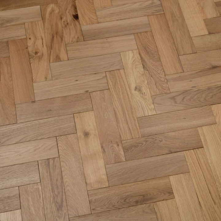 NEW Developer Solid Oak Herringbone Natural Brushed Lacquered