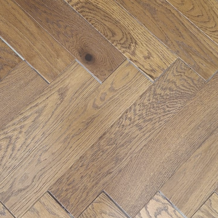 Schoolhouse Golden Smoked Brushed & UV Oiled Herringbone
