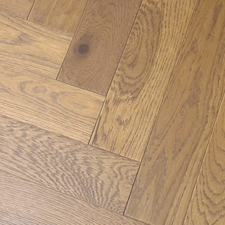 Schoolhouse Golden Smoked Brushed & UV Oiled Herringbone
