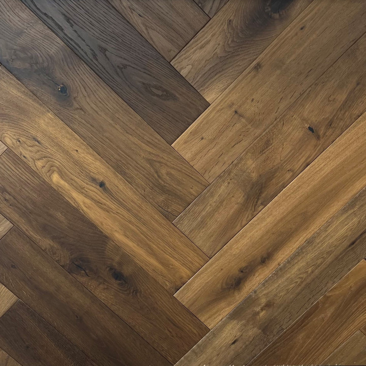 Schoolhouse Grande Smoked and Handscraped Herringbone