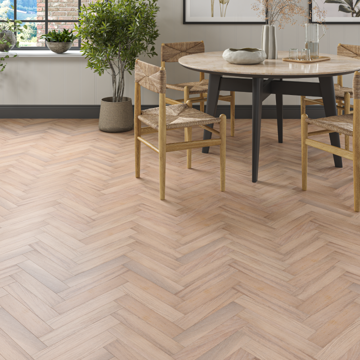 Source 20mm Oak White Smoked Brushed and UV Oiled Herringbone