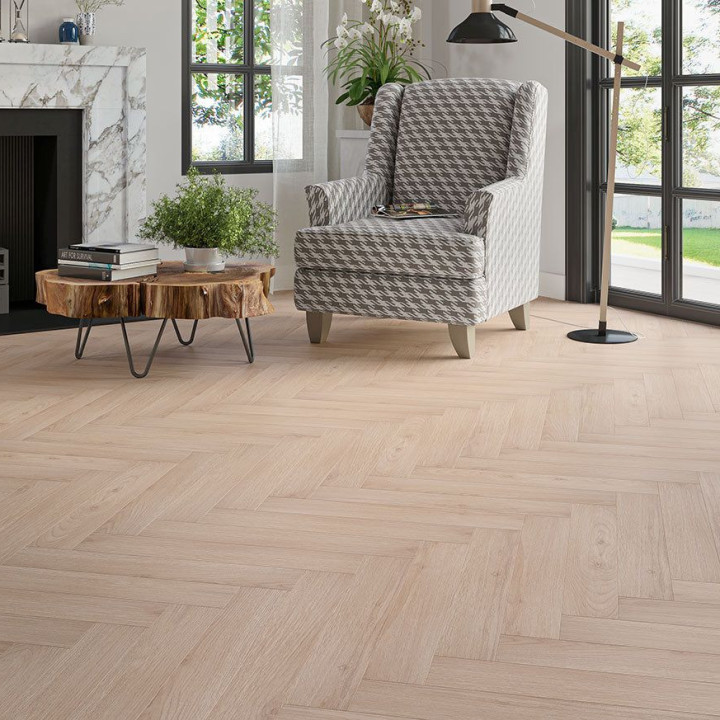 Source 8mm laminate Warham herringbone