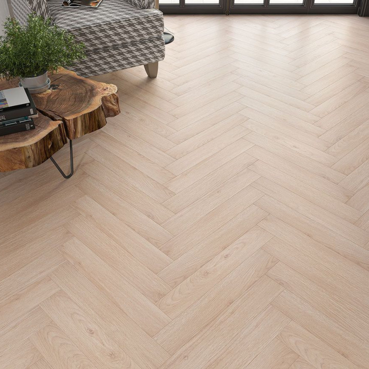 Source 8mm laminate Warham herringbone