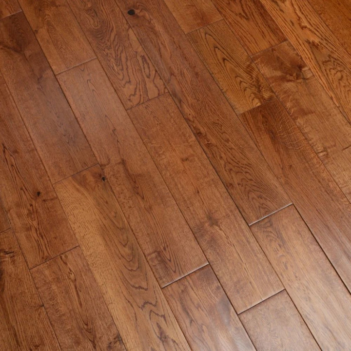 Suffolk Solid Oak Golden Handscraped Lacquered 125mm Plank