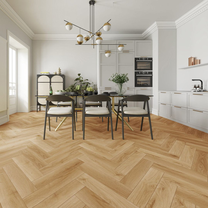Vivastep Splashloc Herringbone Sandy Oak