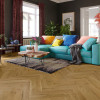 Schoolhouse Click Herringbone Smoked oak brushed and matt lacquered