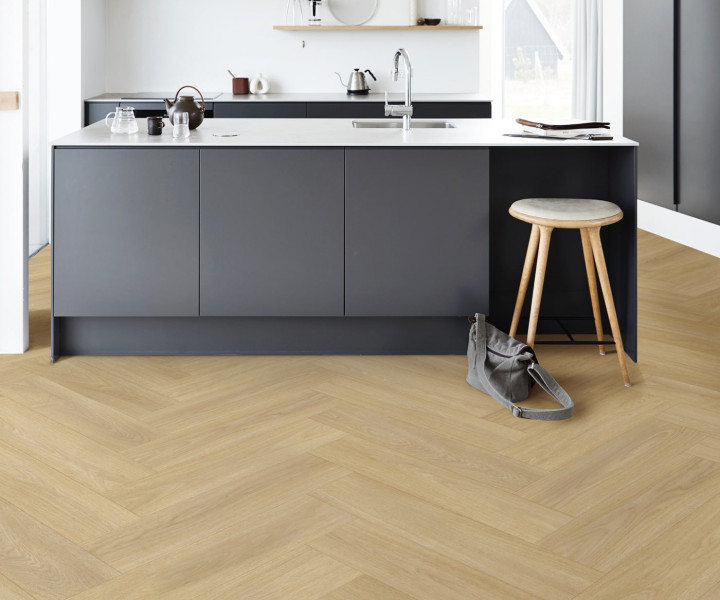 Elka Tucker Oak Beige Rigid Click Vinyl Herringbone