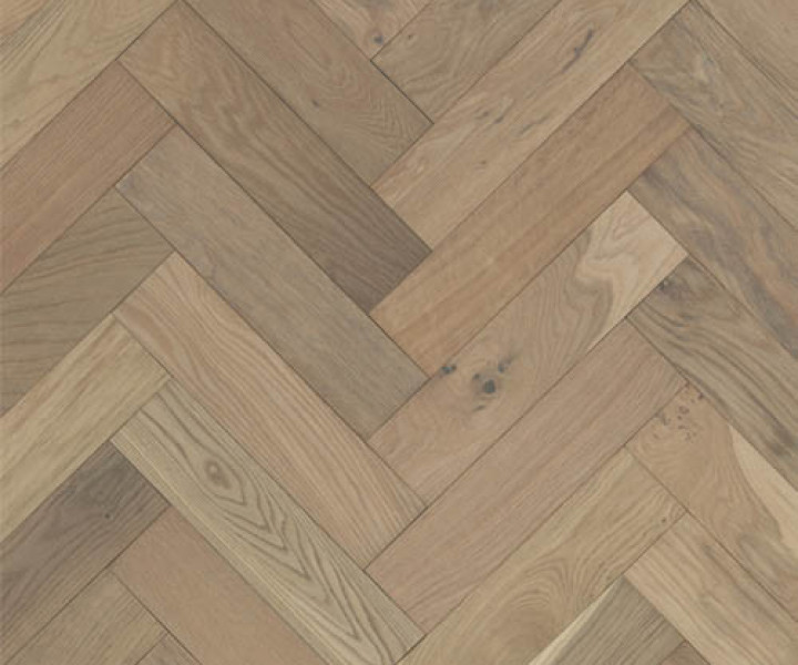 Furlong Herringbone Oak Raw Umber Brushed & UV Oiled