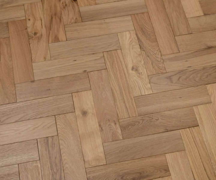 NEW Developer Solid Oak Herringbone Natural Brushed Lacquered