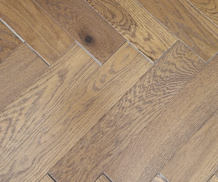 Schoolhouse Golden Smoked Brushed & UV Oiled Herringbone