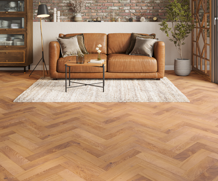 Source 15mm Galway Oak Smoked Brushed and UV Lacquered Herringbone