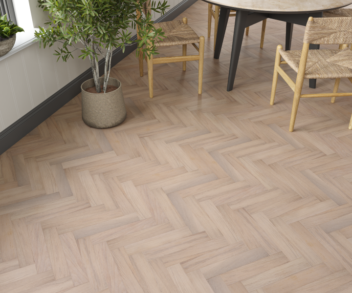 Source 20mm Oak White Smoked Brushed and UV Oiled Herringbone