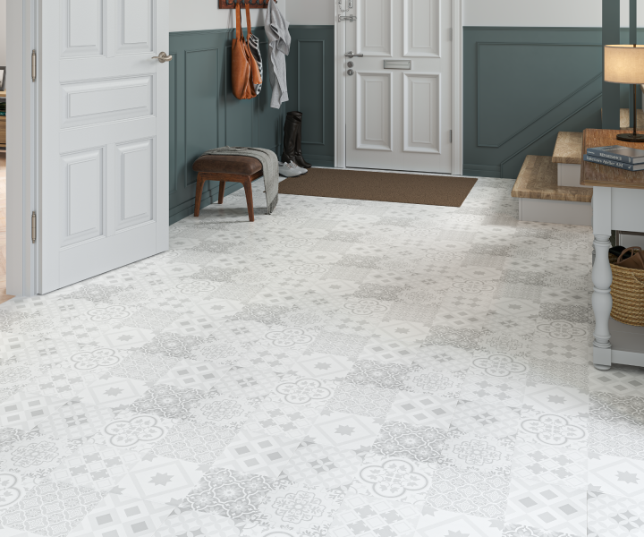 Source laminate Victorian Tiles Grey and white